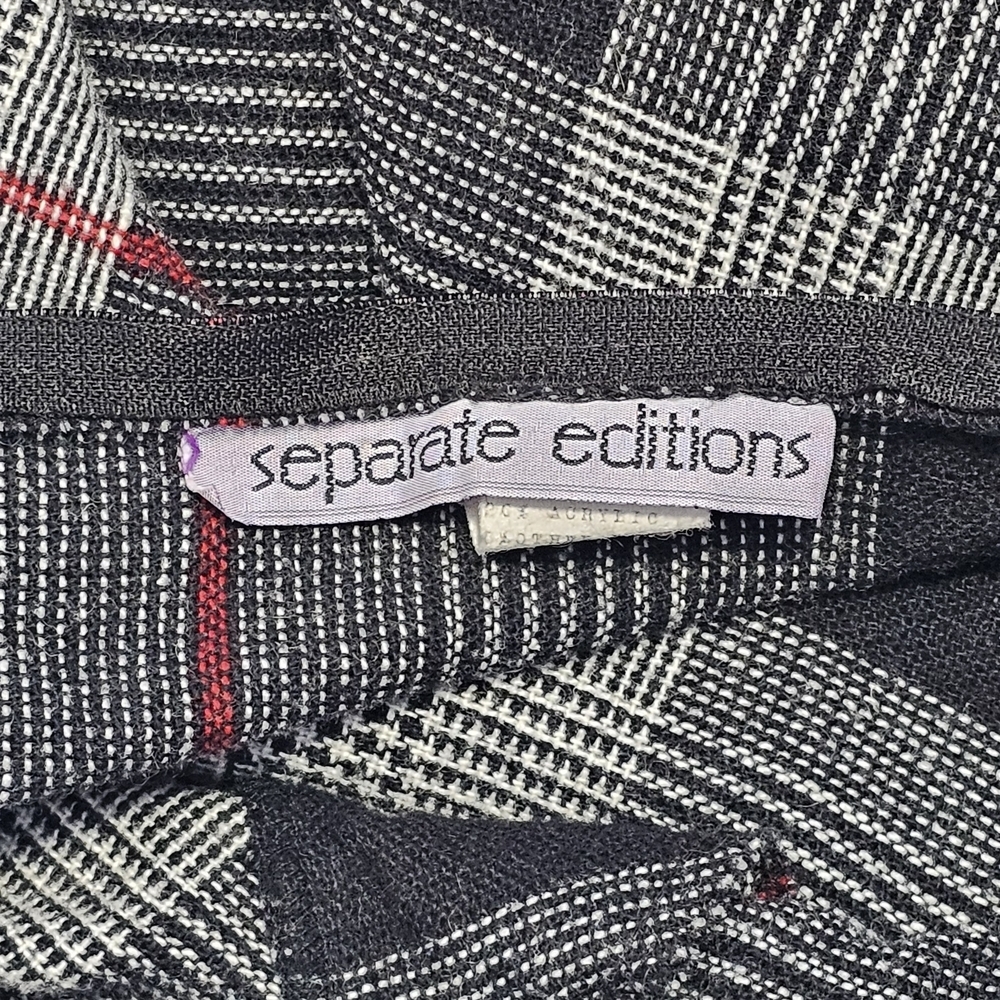 Vintage Wool Blend Plaid Womens Black & Gray Plaid Midi Skirt - Picture 2 of 16